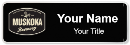 Custom name badges for Muskoka Brewery