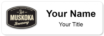 Custom name badges for Muskoka Brewery