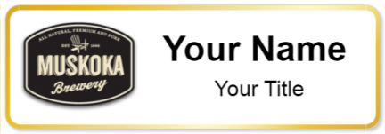 Custom name badges for Muskoka Brewery