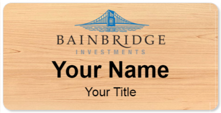 Custom name badges for Bainbridge Investments