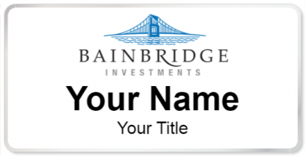 Custom name badges for Bainbridge Investments