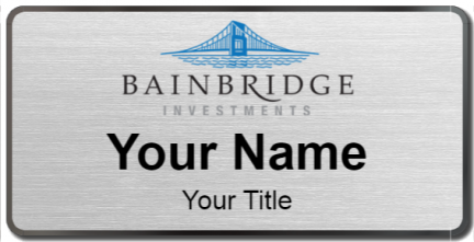 Custom name badges for Bainbridge Investments