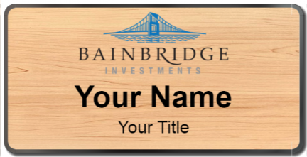 Custom name badges for Bainbridge Investments