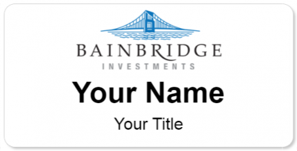 Custom name badges for Bainbridge Investments