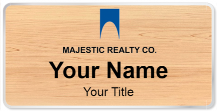 Custom name badges for Majestic Realty Company