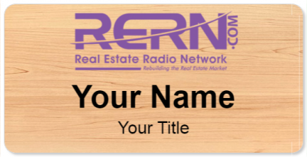 Custom name badges for Real Estate Radio Network