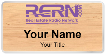 Custom name badges for Real Estate Radio Network