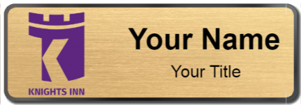 Custom name badges for Knights Inn