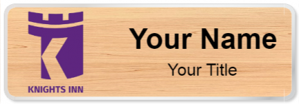 Custom name badges for Knights Inn
