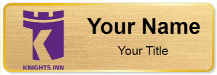 Custom name badges for Knights Inn