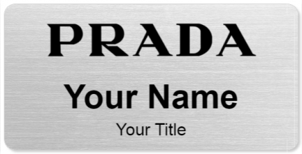 Custom name badges for Prada