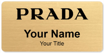 Custom name badges for Prada