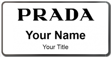 Custom name badges for Prada