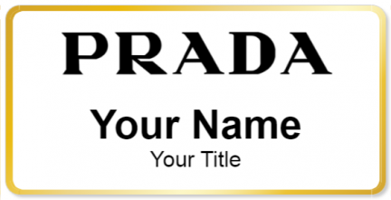 Custom name badges for Prada