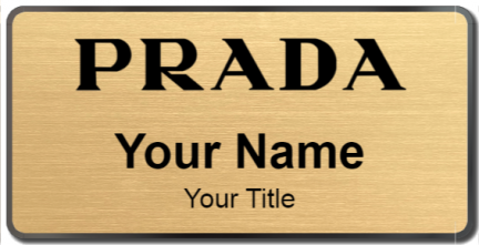 Custom name badges for Prada