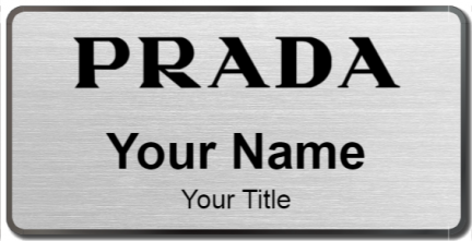 Custom name badges for Prada
