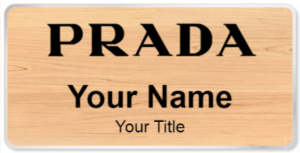 Custom name badges for Prada