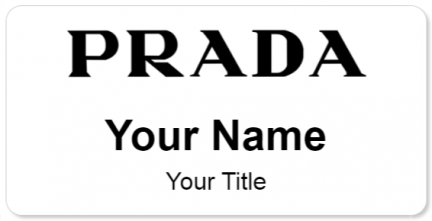 Custom name badges for Prada