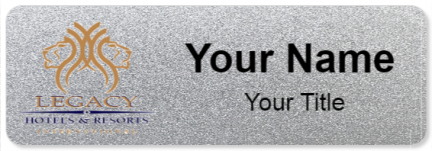 Custom name badges for Legacy Hotel