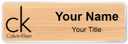 Custom name badges for Calvin Klein