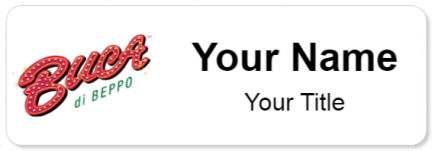 Custom name badges for Buca di Beppo