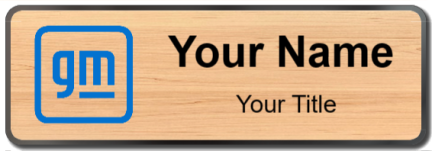 Custom name badges for General Motors