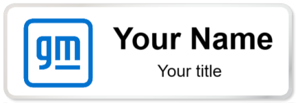 Custom name badges for General Motors