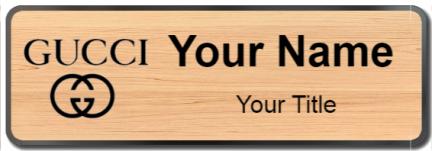 Custom name badges for Gucci