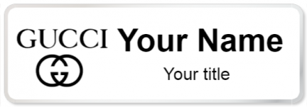 Custom name badges for Gucci