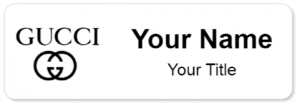 Custom name badges for Gucci