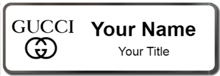 Custom name badges for Gucci