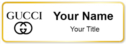 Custom name badges for Gucci
