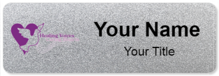 Custom name badges for Healing Voices Caring Hearts