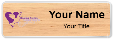 Custom name badges for Healing Voices Caring Hearts