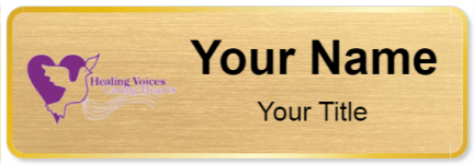 Custom name badges for Healing Voices Caring Hearts