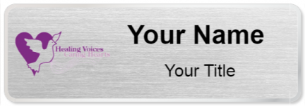 Custom name badges for Healing Voices Caring Hearts