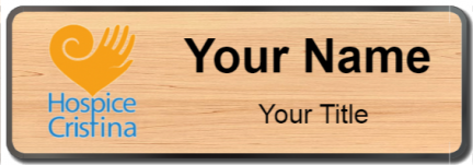 Custom name badges for Hospice Cristina
