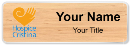 Custom name badges for Hospice Cristina