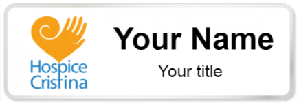 Custom name badges for Hospice Cristina