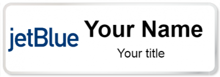 Custom name badges for JetBlue Airways