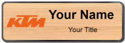 Custom name badges for KTM