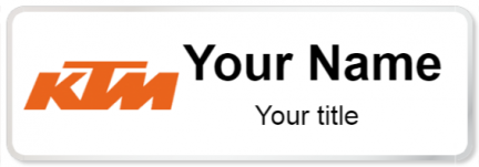 Custom name badges for KTM