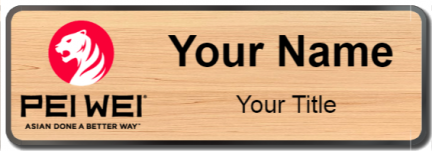 Custom name badges for Pei Wei