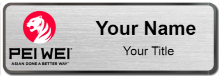 Custom name badges for Pei Wei