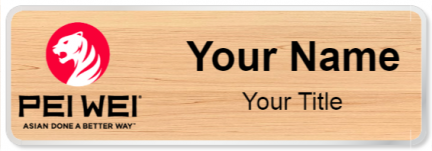 Custom name badges for Pei Wei