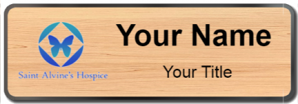 Custom name badges for Saint Alvins Hospice