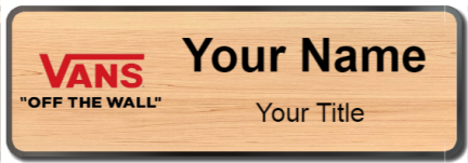Custom name badges for Vans Off The Wall