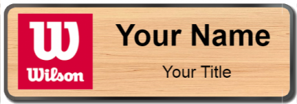 Custom name badges for Wilson Sporting Goods