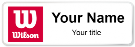 Custom name badges for Wilson Sporting Goods