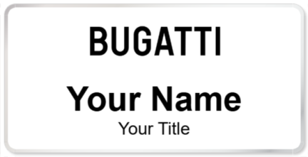 Custom name badges for Bugatti